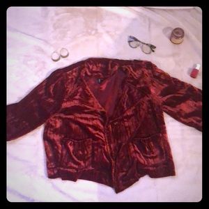 Red velvet coat perfect for being stylish